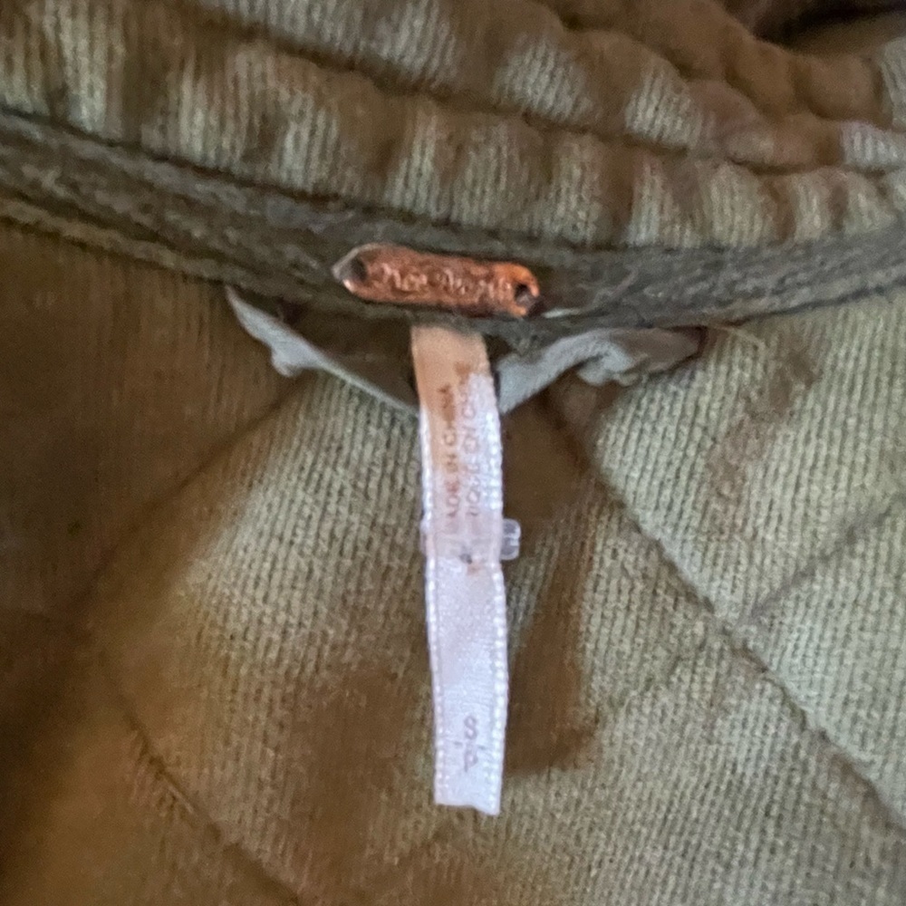 Free People Shrunken Moto jacket; moss green - Picture 7 of 9